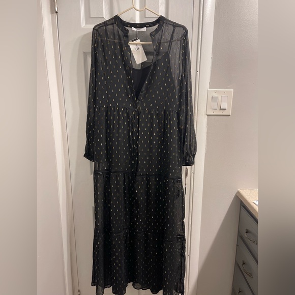 Black & Gold Sheer Maxi Dress 👗 - Picture 4 of 4